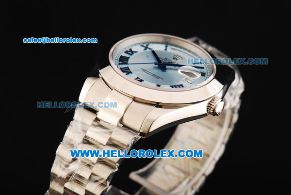 Rolex Day-Date II Oyster Perpetual Rolex 3156 Automatic Movement Full Steel with Blue Dial and Roman - Click Image to Close